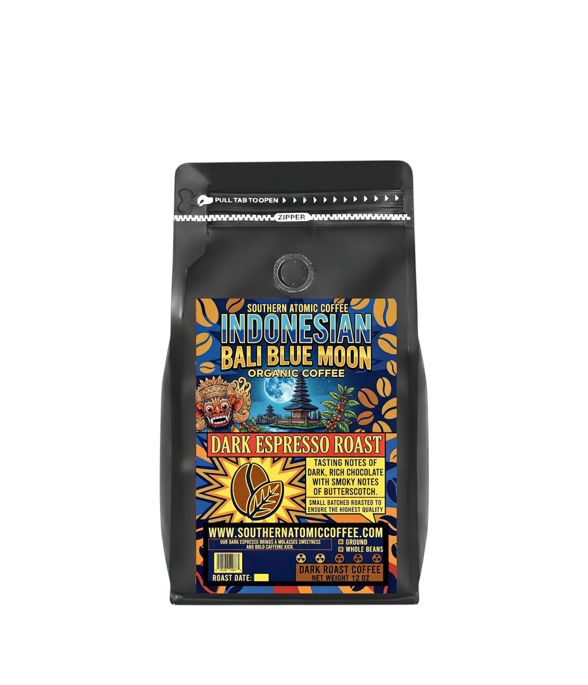 Single Origin Indonesian Bali Blue Moon – Organic Dark Espresso Roast (12oz)