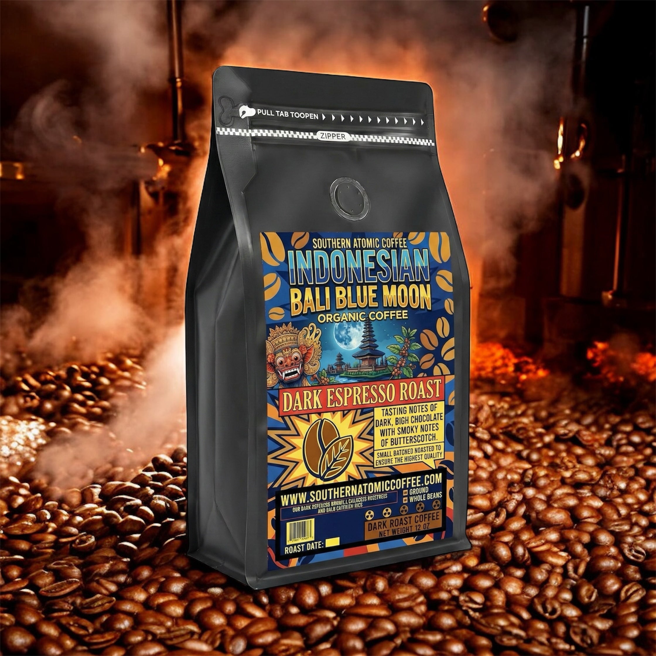 Single Origin Indonesian Bali Blue Moon – Organic Dark Espresso Roast (12oz)