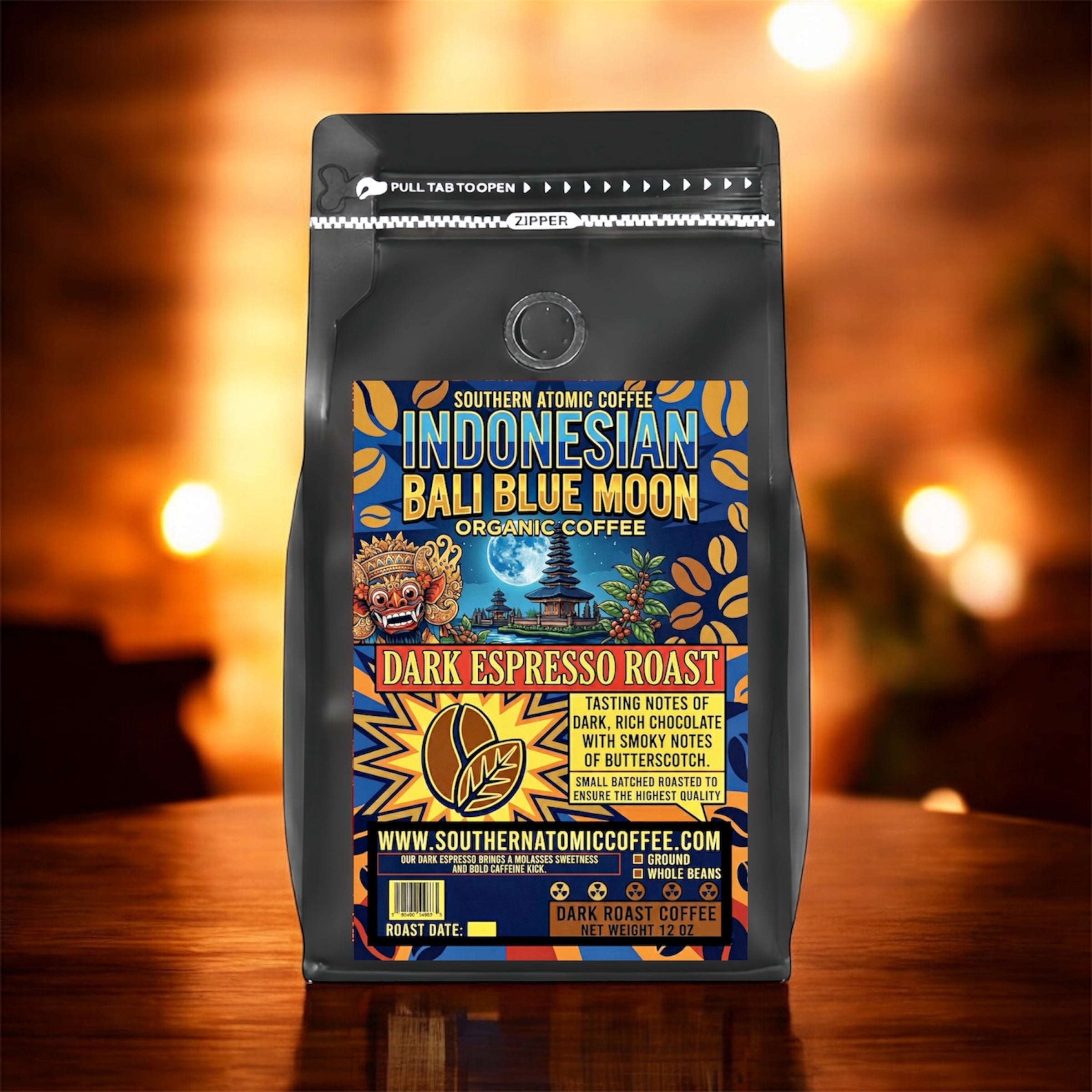 Single Origin Indonesian Bali Blue Moon – Organic Dark Espresso Roast (12oz)