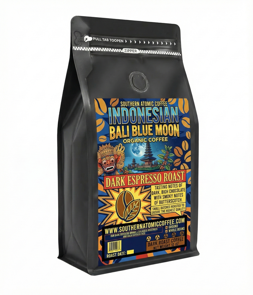 Single Origin Indonesian Bali Blue Moon – Organic Dark Espresso Roast (12oz)